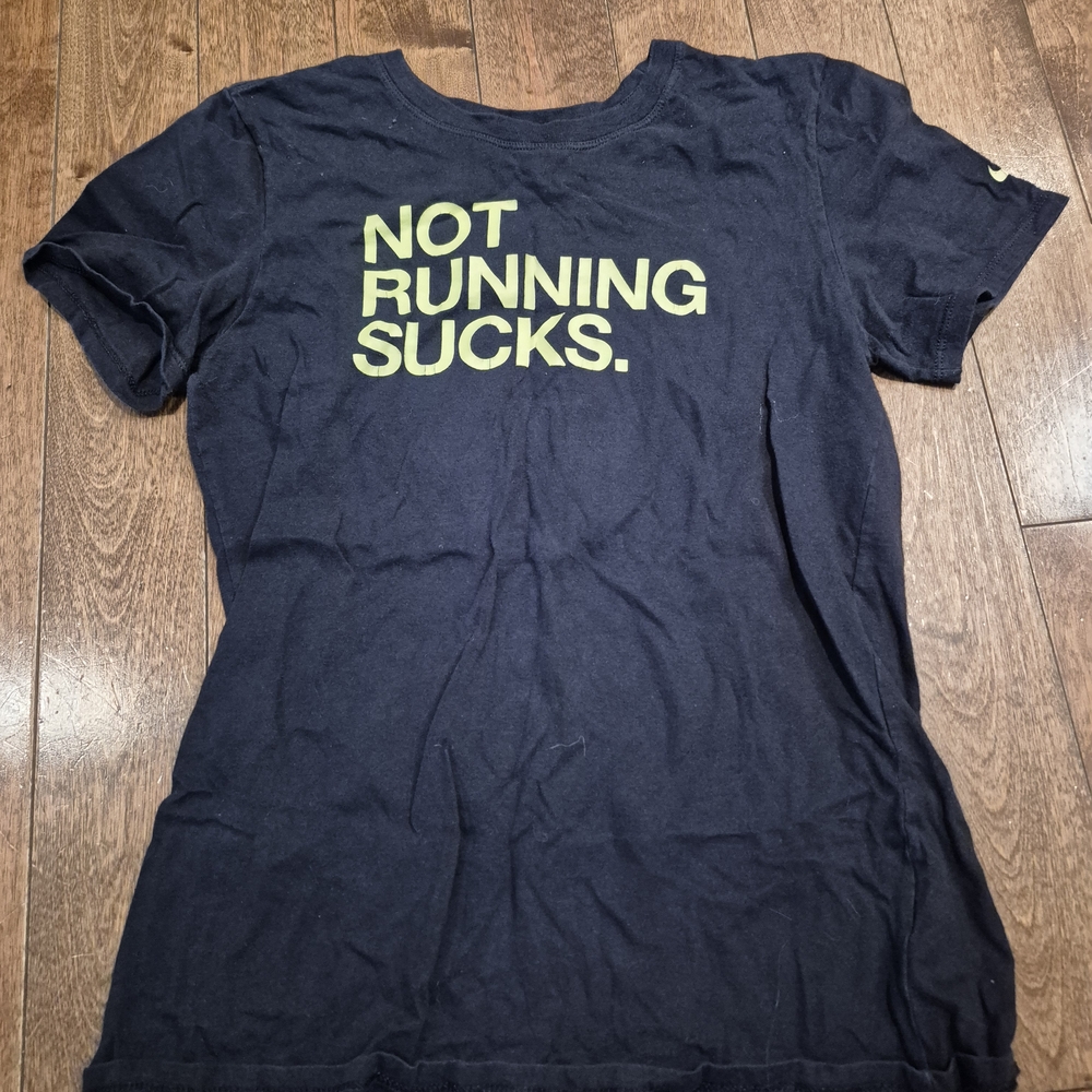 Nike Navy Short Sleeve Tee with Lime Graphic